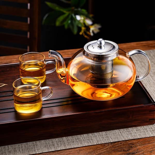 Numhew 5-Cup Glass Teapot with Removable Stainless Steel Infuser