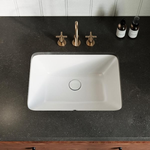 Los Flexi 20 in. L x 15 in. W Undermount Bathroom Sink White