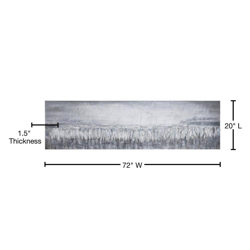Silver Dust Textured Metallic Abstract Landscape Canvas Art, 20" x 72"