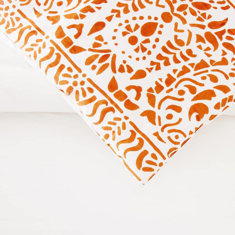 Full Blue Cotton Boho-Chic Sham Set