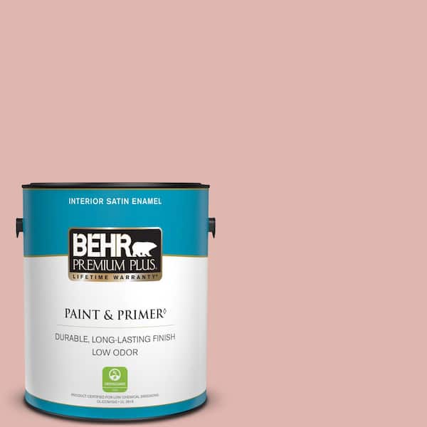BEHR PREMIUM PLUS 1 gal. #S160-2 Pink Quartz Satin Enamel Low Odor Interior Paint & Primer