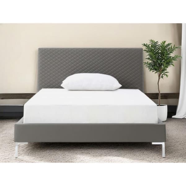 Gray Wood Frame Full Double Panel Bed