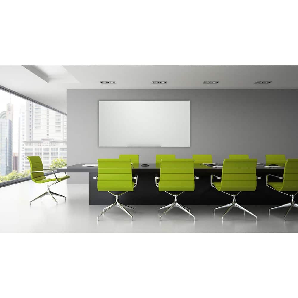 72" x 48" White Tempered Glass Magnetic Wall-Mounted Whiteboard