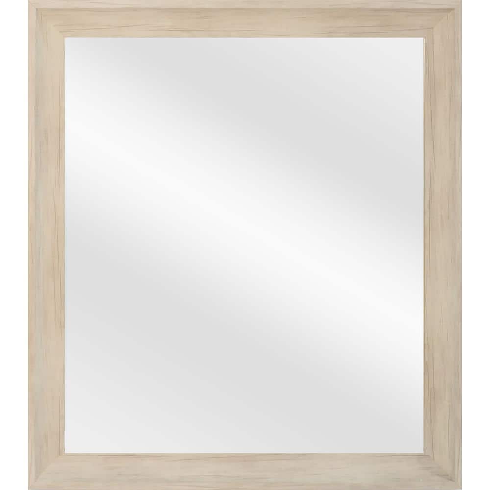 20.5 in. W x 24.5 in. H Light Brown Wood Vanity Mirror