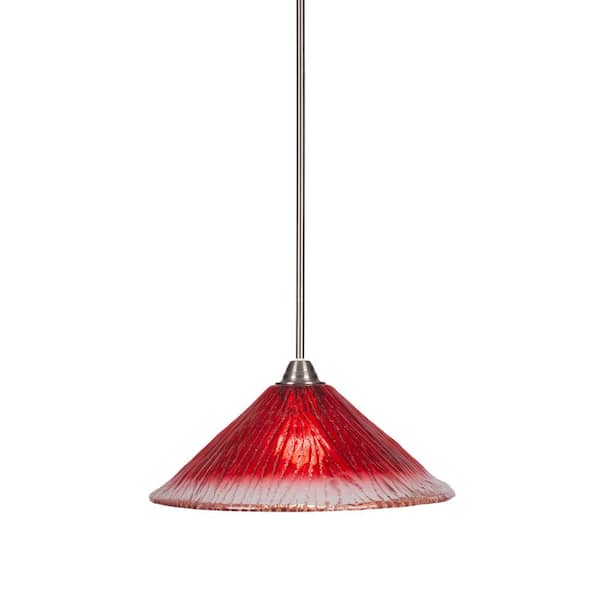 Unbranded Madison 100-Watt 1-Light Brushed Nickel Bowl Mini Pendant Light with Glass Shade