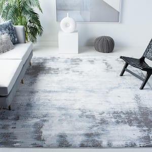 Craft Gray/Blue 9 ft. x 12 ft. Distressed Abstract Area Rug