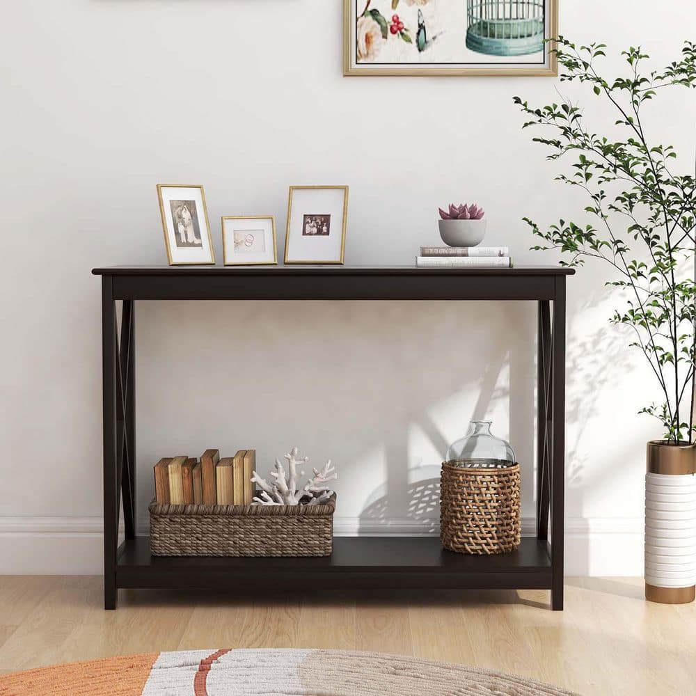 Black Rectangular Wood Modern Coffee Table