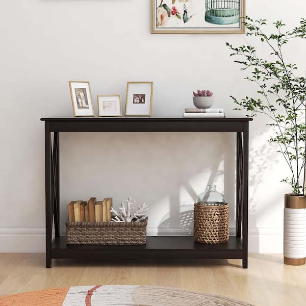 Unbranded Black Rectangular Wood Modern Coffee Table