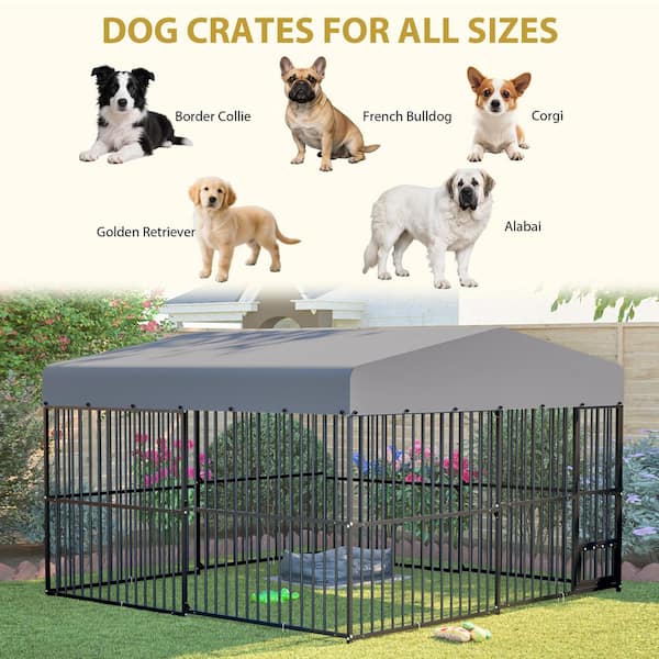 Hohuqeri 9.7 ft. x 9.7 ft. Outdoor Dog Cage Pet Fence, Heavy Duty