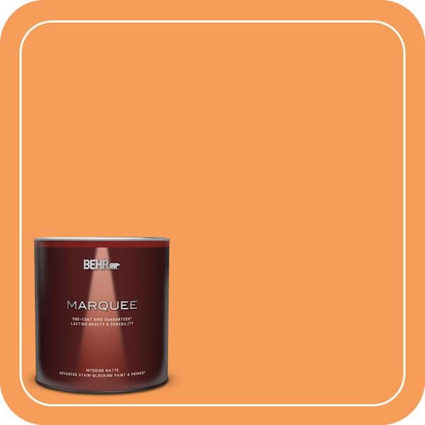 BEHR MARQUEE 1 qt. #P220-6 Bergamot Orange Matte Interior Paint & Primer