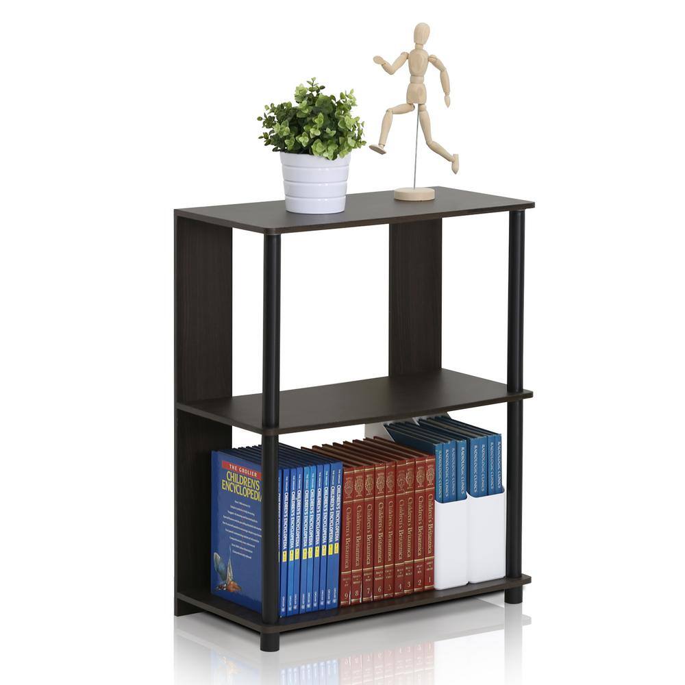 Elegant Walnut Wood Bookcase with Open Shelves