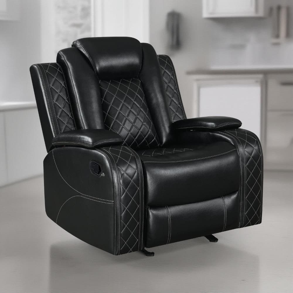 Ronie Black Faux Leather Glider Recliner Chair price history on PriceWatchPro