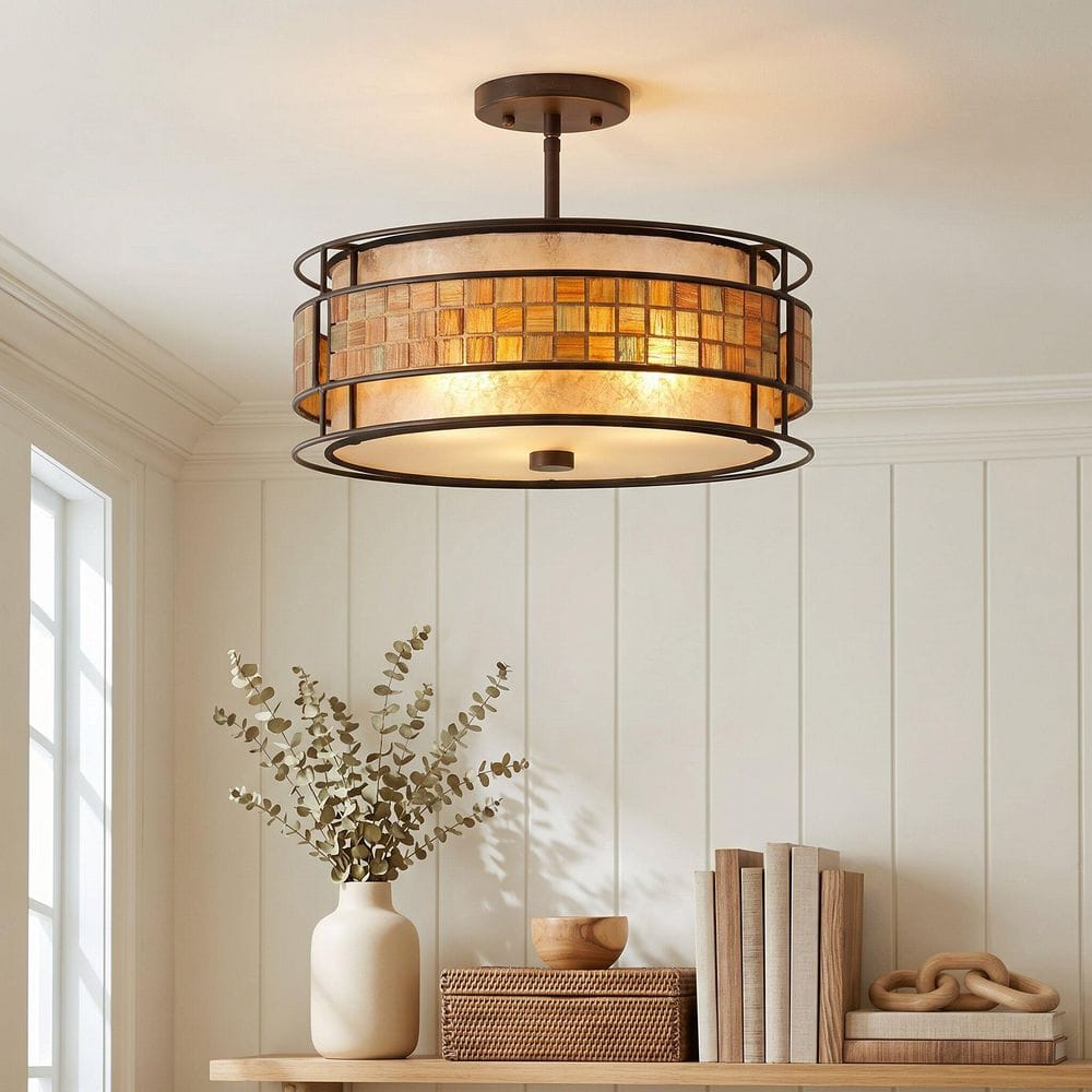 Quoizel Laguna 3-Light Renaissance Copper Semi-Flush Mount