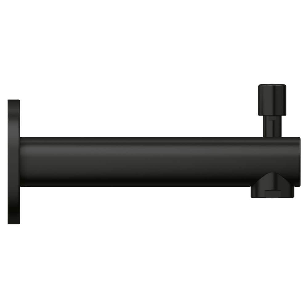 Matte Black Wall Mounted Tub Spout with Diverter