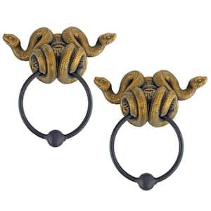 6 in. x 6 in. Egyptian Cobra Goddess Towel Ring Wall Sculpture (2-Piece)