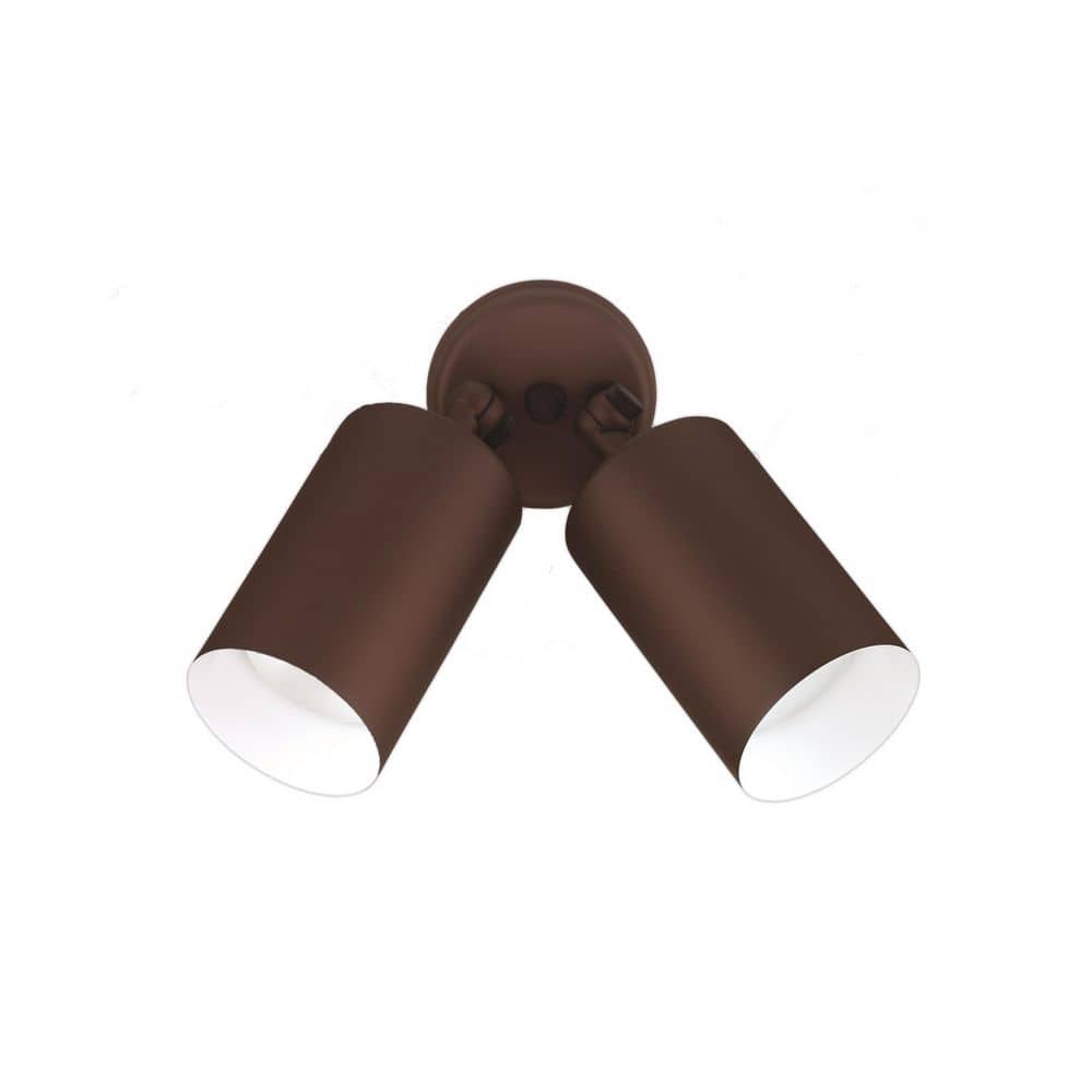 NICOR Double Bullet 75-Watt 2-Light Bronze Outdoor Wall Lantern