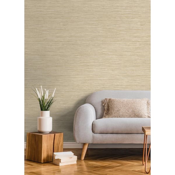 Alton Wheat Faux Grasscloth Paper Non-Pasted Textured Wallpaper