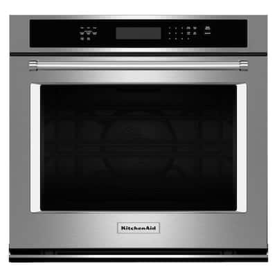 27 in. Single Electric Wall Oven Self-Cleaning with Convection in Stainless Steel