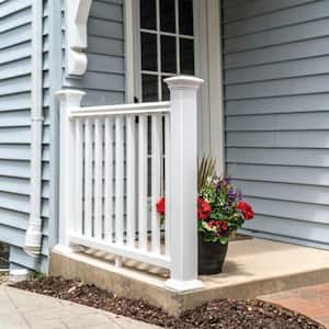 Traditional 6 ft. x 36 in. White PolyComposite Rail Kit without Brackets