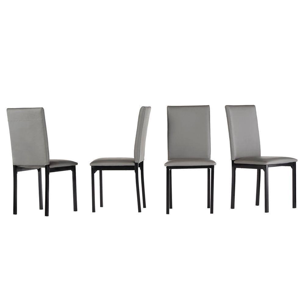 HomeSullivan Bedford Grey Faux Leather Dining Chair (Set of 2