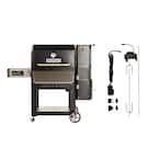 Gravity Series 1050 Digital Charcoal Grill & Smoker in Black + Grill Rotisserie Bundle