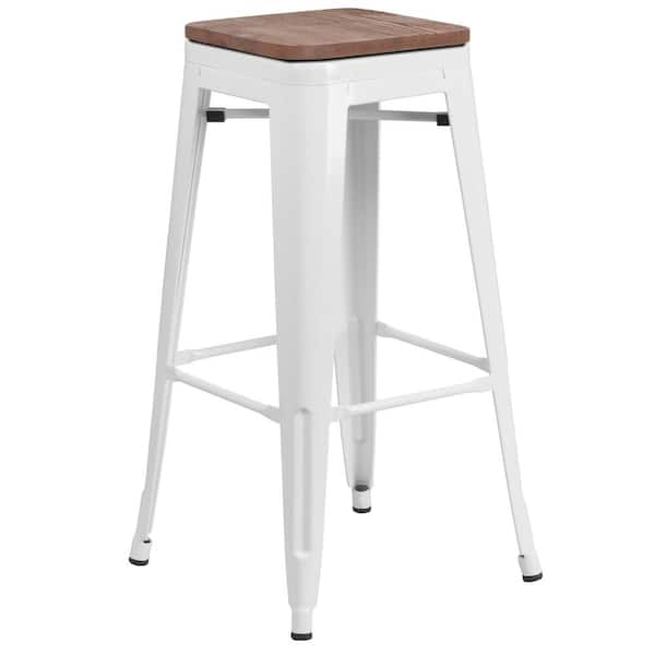Carnegy Avenue 30 in. White Bar Stool