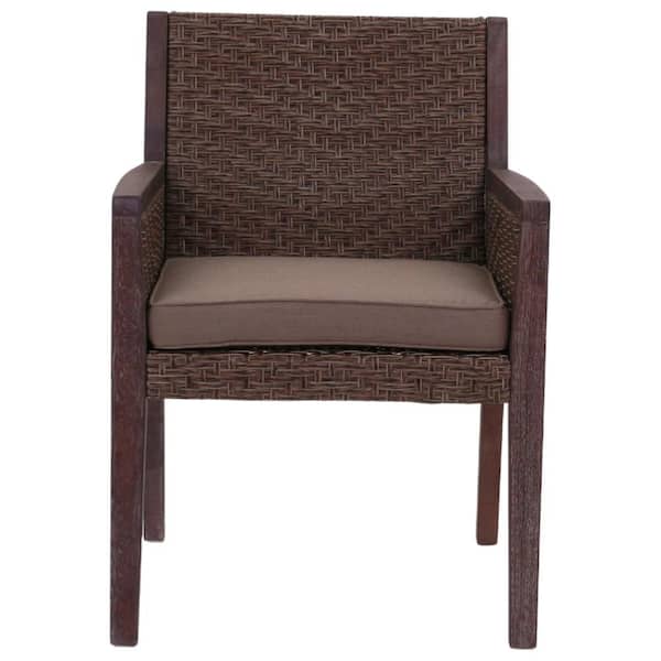 Courtyard Casual Buena Vista II Dining Arm Chair Stained Eucalyptus Wood