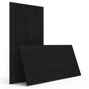 2/5 in. x 1.96 ft. x 3.93 ft. Black Wood Slat Acoustic Panels 3D Decorative Wall Paneling (31 sq. ft./Case)