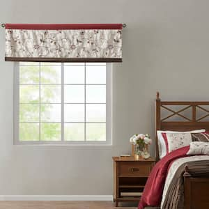 Belle 18 in. L x 50 in. W. in Red Polyester Light Filtering Valance