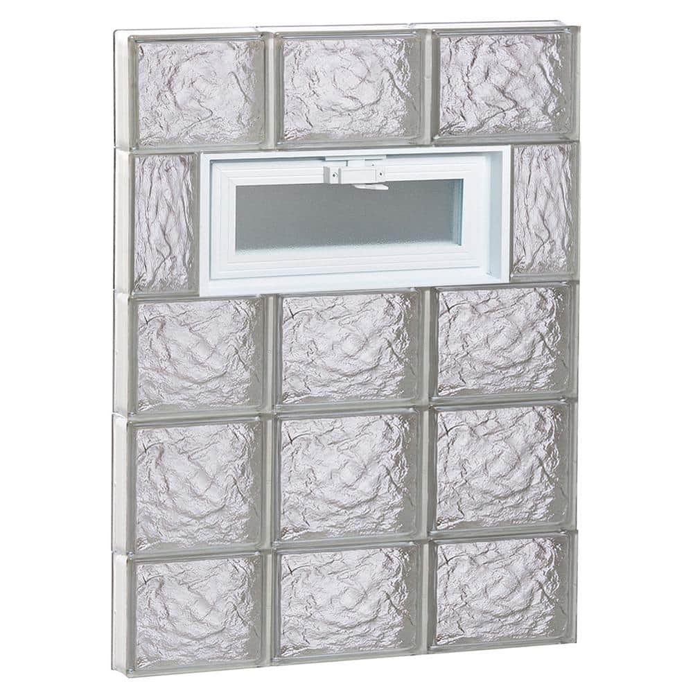 Clearly Secure 23.25 in. x 32.75 in. x 3.125 in. Frameless Ice Pattern