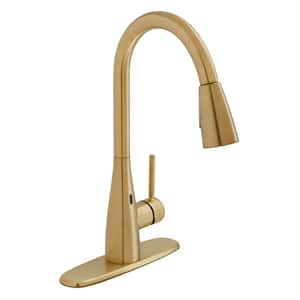 Vazon Touchless Single-Handle Pull-Down Sprayer Kitchen Faucet with TurboSpray in Matte Gold
