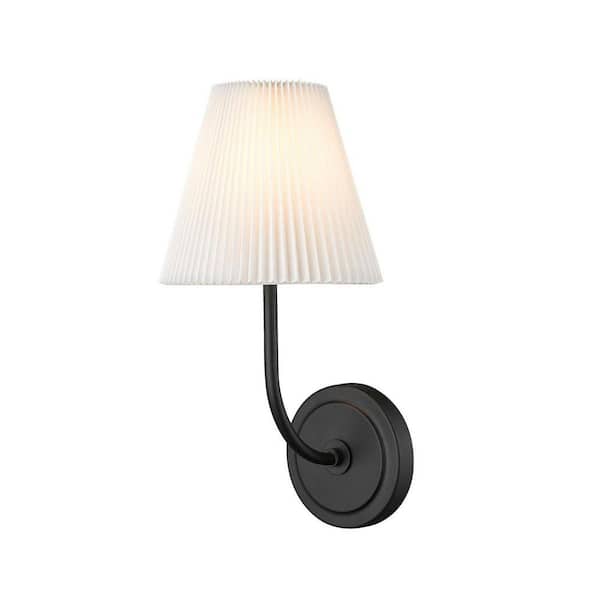Ami 7.25 in. Wide 1-Light Wall Sconce-Matte Black