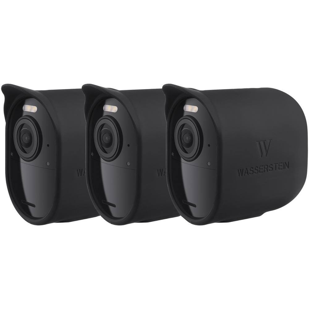 Wasserstein Protective Silicone Skins with Sunroof for Arlo Ultra (3Pack) ArloUltraSSRBlk3USA