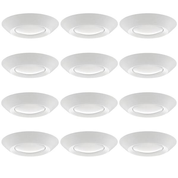 ETi 5 in./6 in. 20W 3000K Soft White Integrated LED Recessed Trim Disk Light Mount into Recessed Can or J-Box (12 Pack)