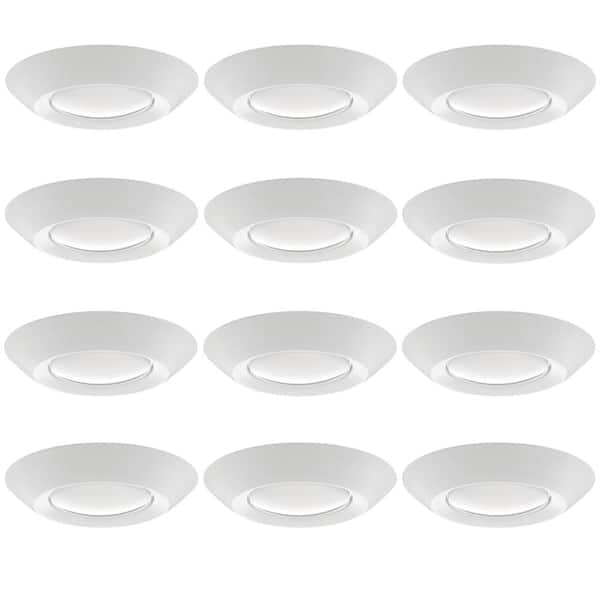 ETI LIGHTING 5 in./6 in. 14W Selectable CCT LED Recessed Trim Disk Light 1000 Lumens Mount into Recessed Can or J-Box (12 Pack)