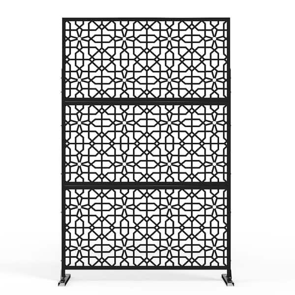Dovelina 76 in. Galvanized Steel Garden Fence Outdoor Privacy Screen Garden Screen Panels