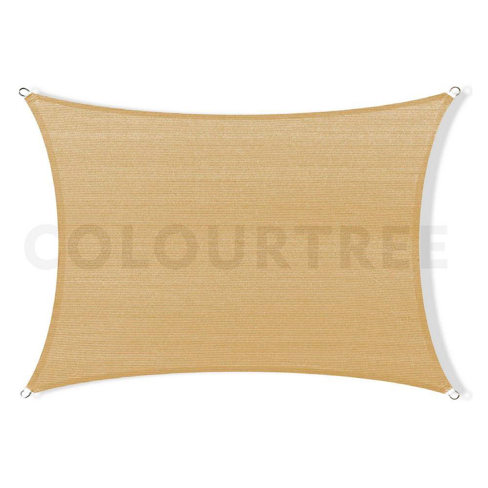 ColourTree 6' X 12' Brown Sun Shade Sail - UV Block Canopy Heavy Duty 190 GSM With 3 Year Warranty