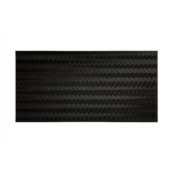 Fasade Current Vertical 96 in. x 48 in. Decorative Wall Panel in Black
