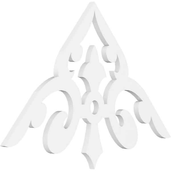 Ekena Millwork 1 in. x 36 in. x 21 in. (14/12) Pitch Whitman Gable Pediment Architectural Grade PVC Moulding