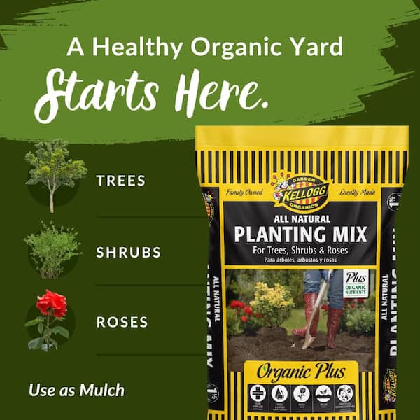 Kellogg Garden Organics All Natural Planting Mix, Organic Soil For Trees,  Shrubs and Roses 1.5 cu. ft. OMRI Listed 6160 - The Home Depot
