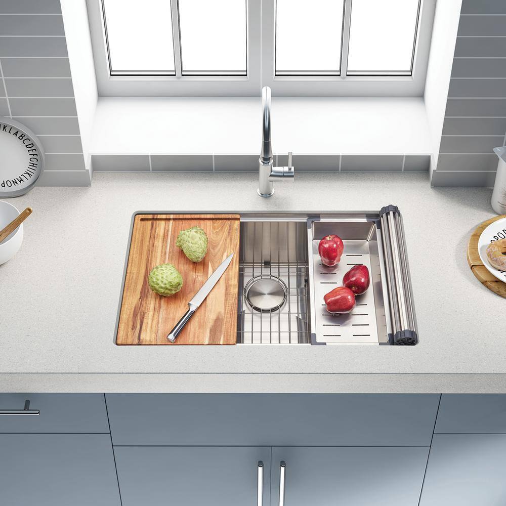 30" Stainless Steel Undermount Workstation Kitchen Sink with Accessories