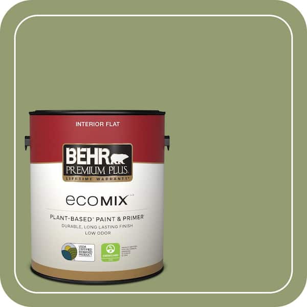 1 gal. #PPU11-04 Alamosa Green Flat EcoMix Plant-Based Interior Paint & Primer