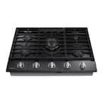 Samsung 36 in. Gas Cooktop in Fingerprint Resistant Black Stainless ...