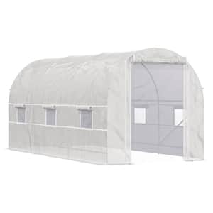 Outdoor 14.8 ft. x 6.6 ft.x 6.6 ft. PE White Greenhouse