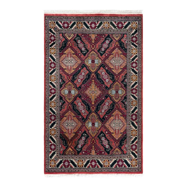 Solo Rugs Eclectic Red 4 ft. x 6 ft. Solid Wool Indoor Area Rug