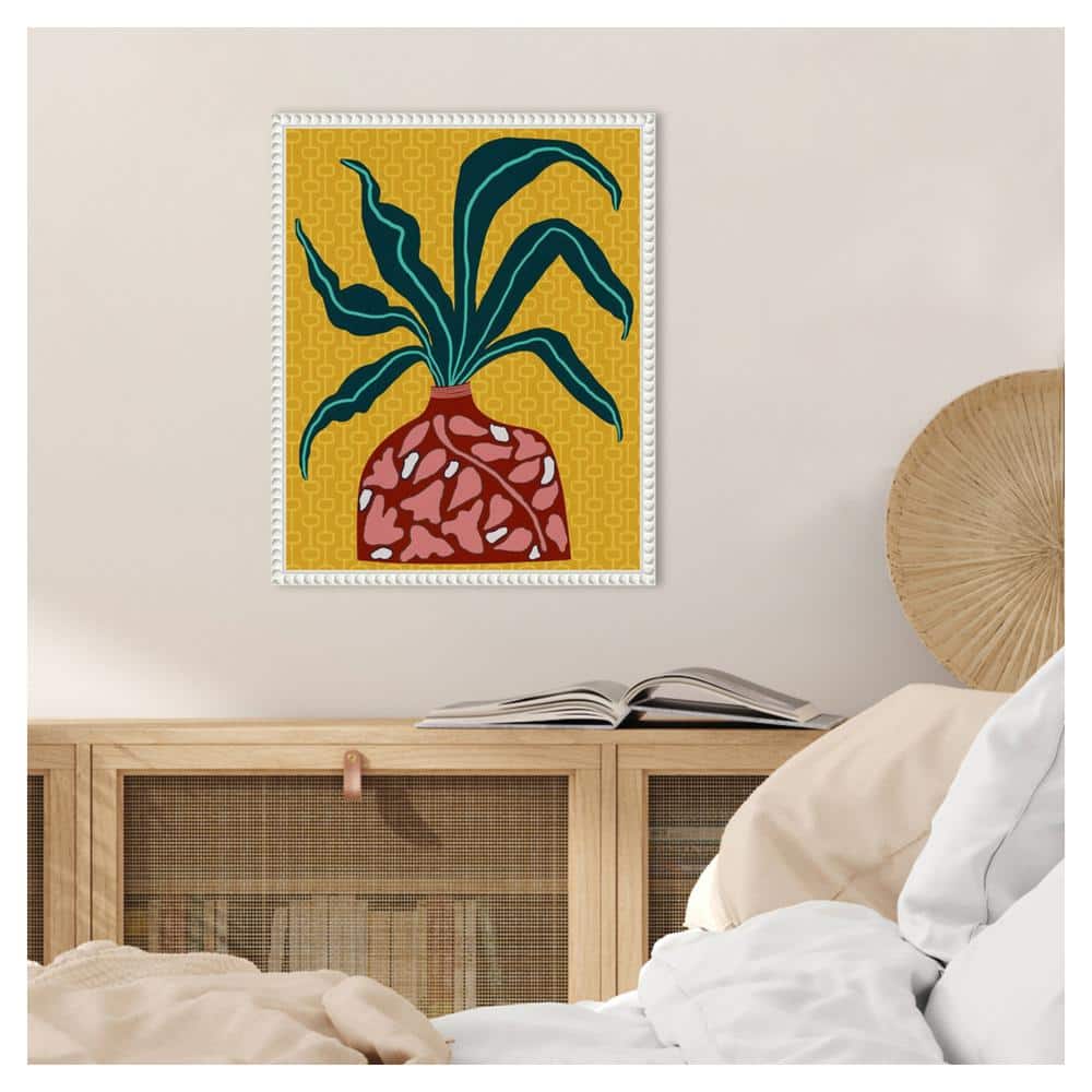 Snappy Botanical III Abstract Canvas Print with White Floater Frame