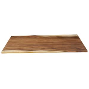 6 ft. L x 25 in. D Finished Saman Solid Wood Butcher Block Standard Countertop in with Live Edge