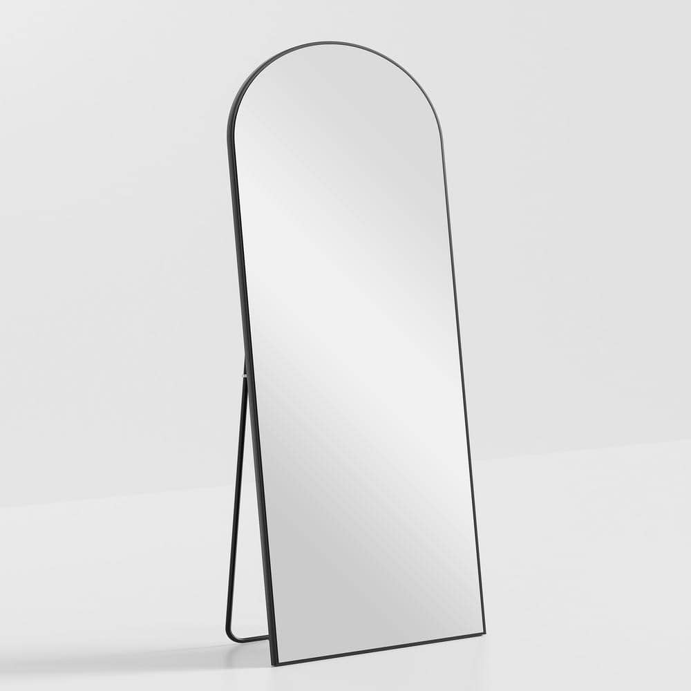 Luxury Quality Black 31 in. W x 73 in. H Arched Wooden Full Length Mirror