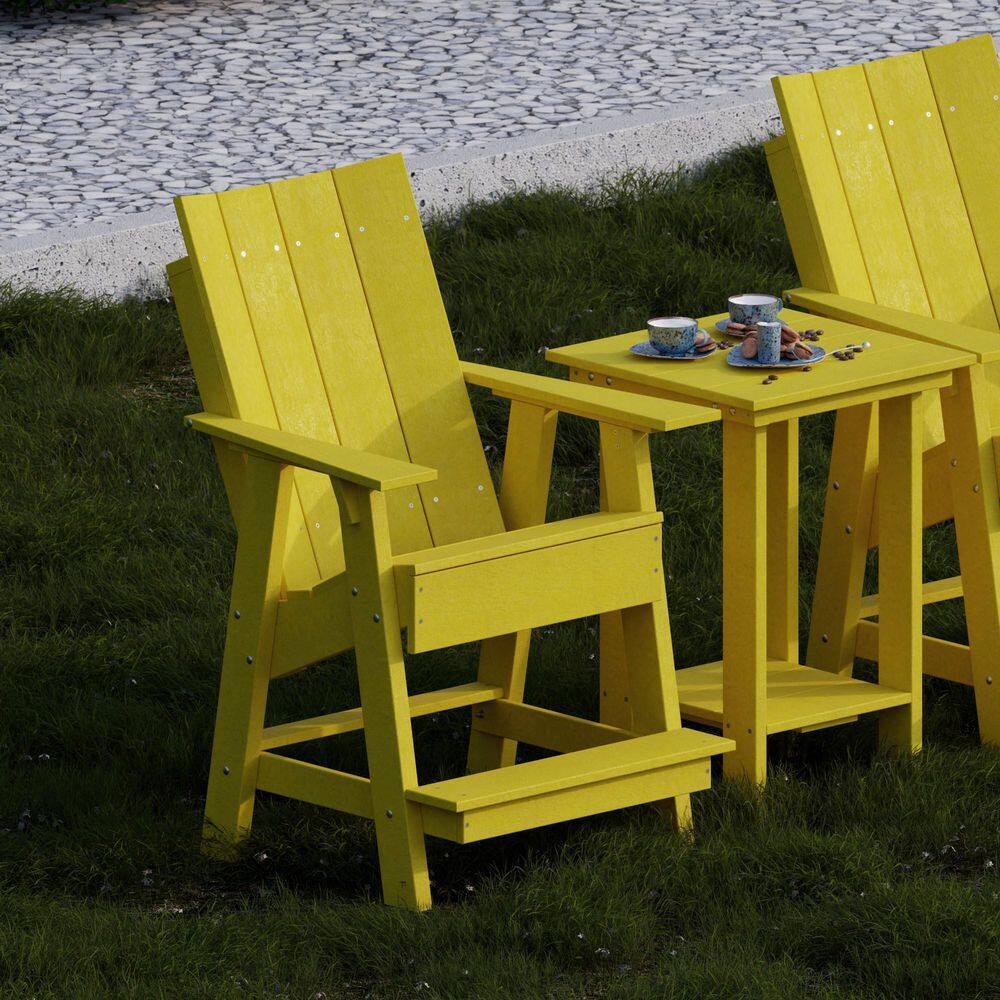 Yellow Polywood Outdoor Adirondack Chair with Arms