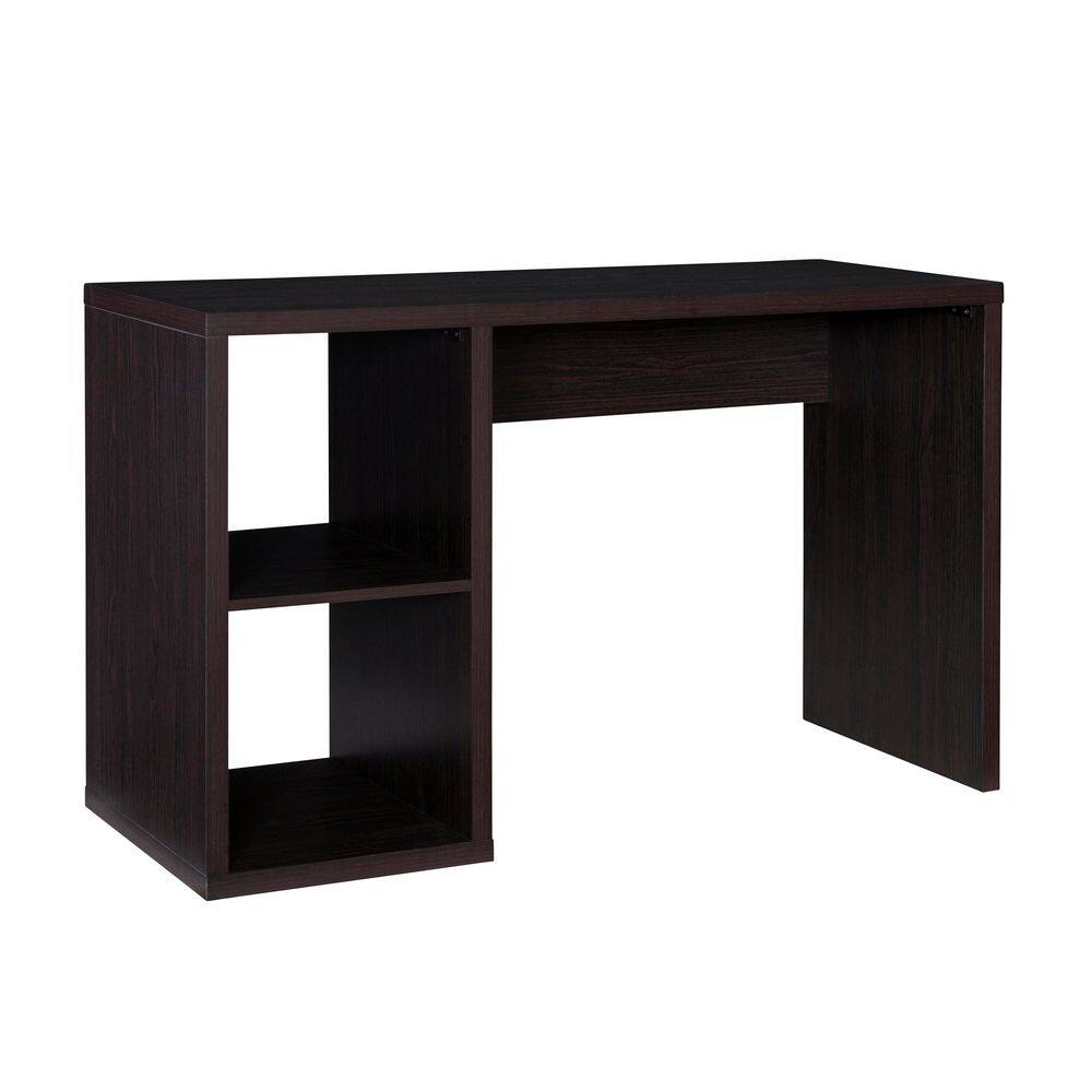 Dillon Cube 48.7 in. Rectangular Espresso Wood Desk with Shelves